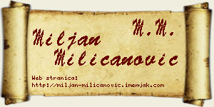 Miljan Milicanović vizit kartica